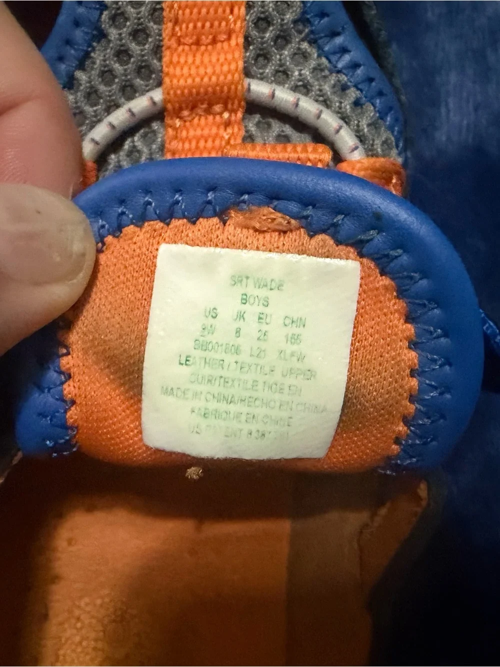 Stride Rite Boys Size 8M Blue Orange Closed Toe Water Sandals
